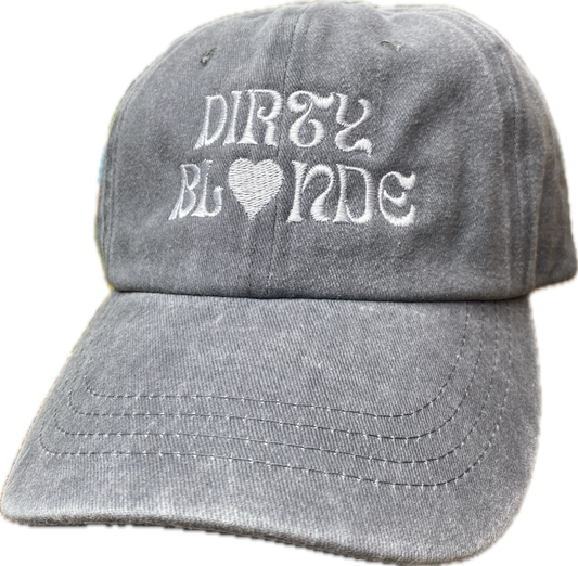 DIRTY BLONDE - Psychedelic Heart Baseball Cap - Grey