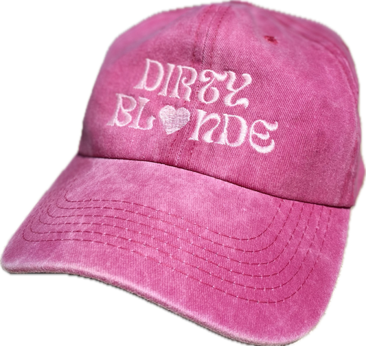 DIRTY BLONDE - Psychedelic Heart Baseball Cap - Pink